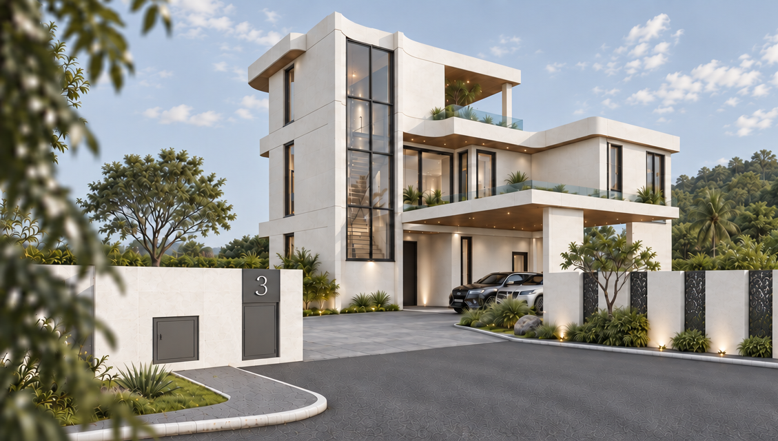 Type E two-storey residence entrance