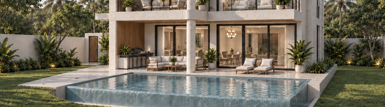 Private pool and outdoor lounge at The Vista Hua Hin