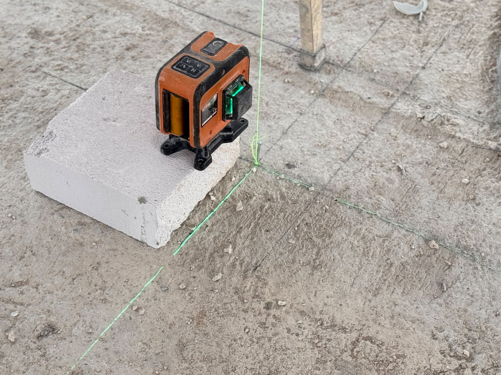 Construction laser being used to establish precise alignment during villa construction at The Vista Hua Hin.