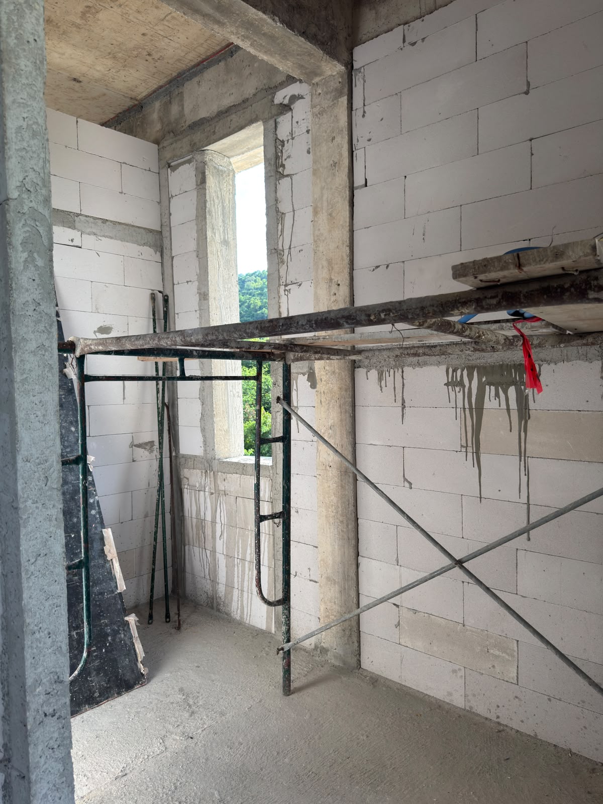 Window opening and blockwork during villa construction at The Vista Hua Hin.