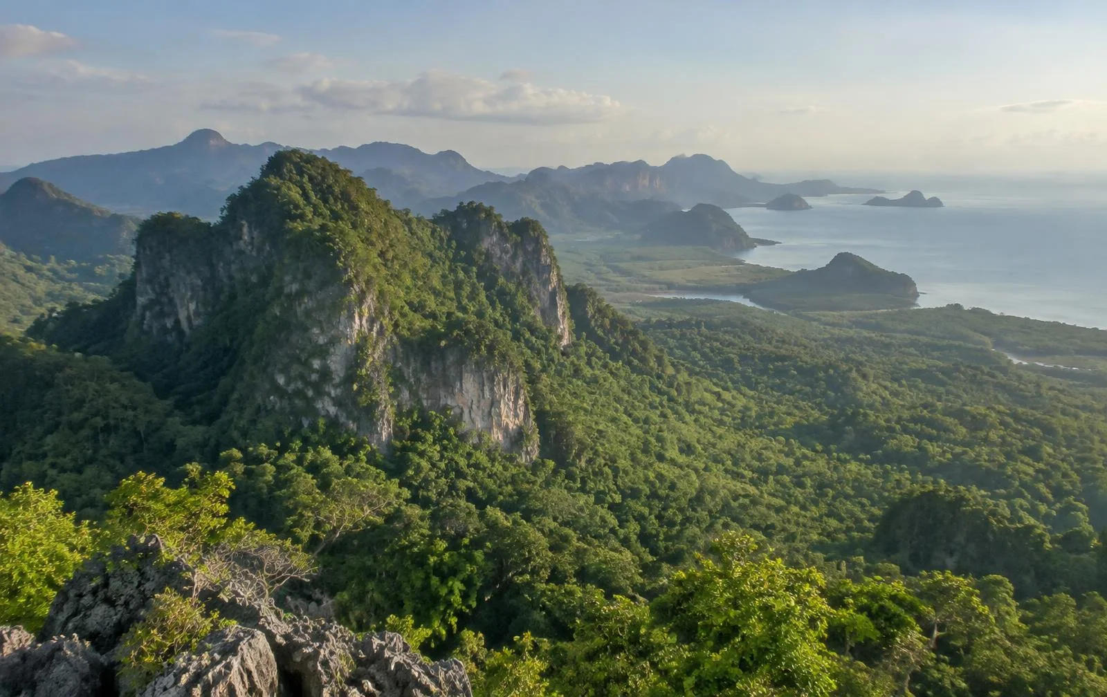 Limestone hills, tropical forest and coast in Prachuap Khiri Khan