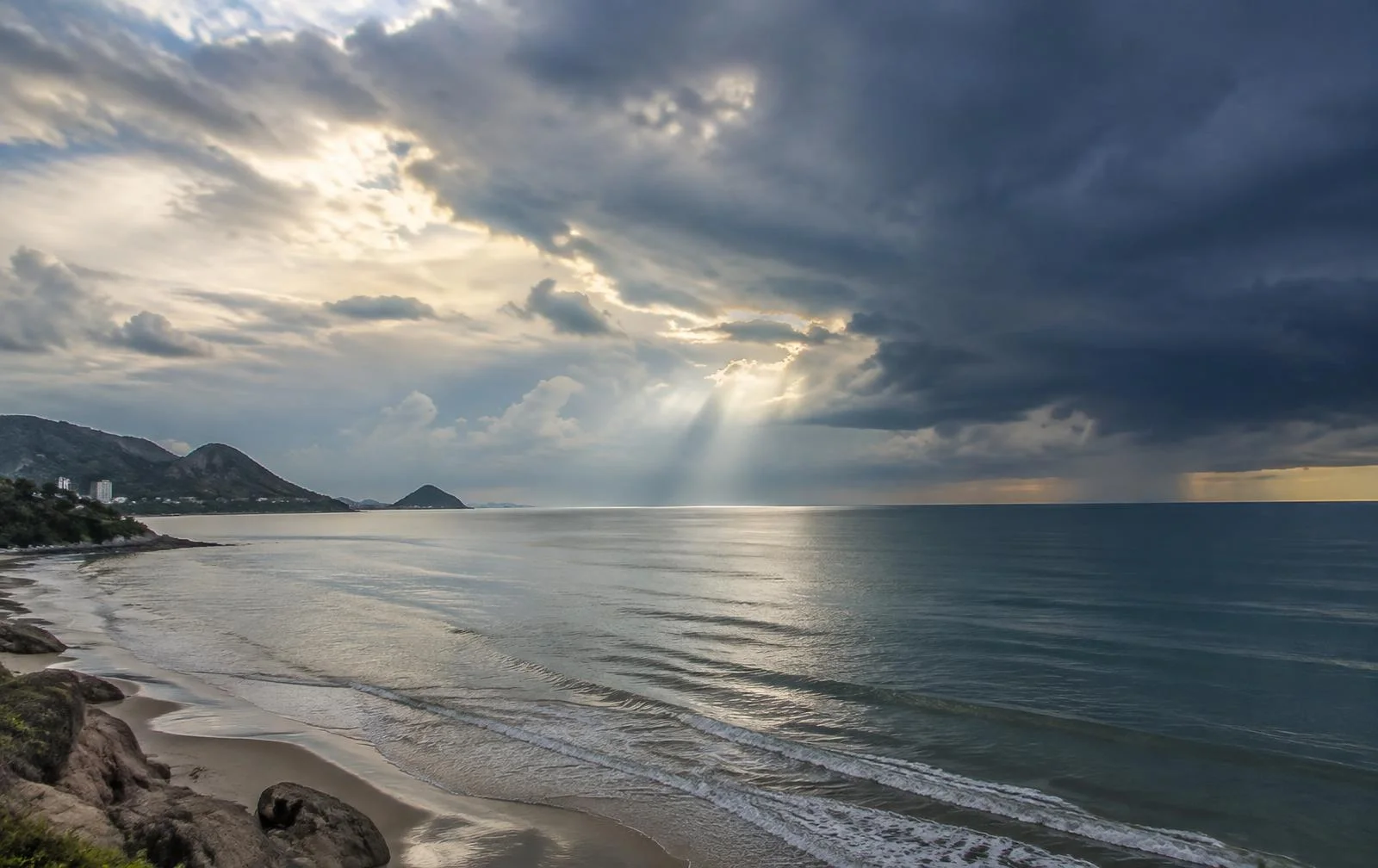 Changing tropical skies over the coast near Hua Hin